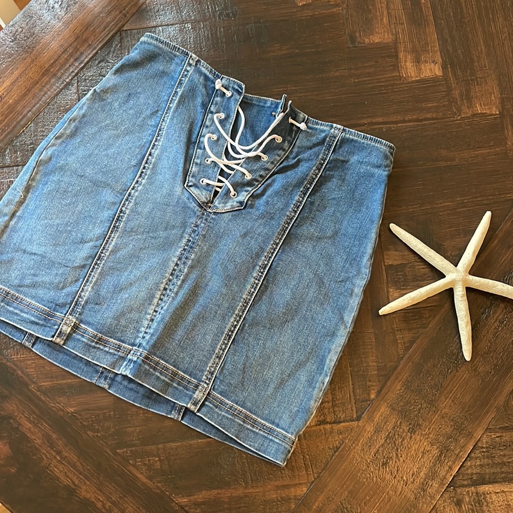 Pacsun Jean Skirt size 26 tie front